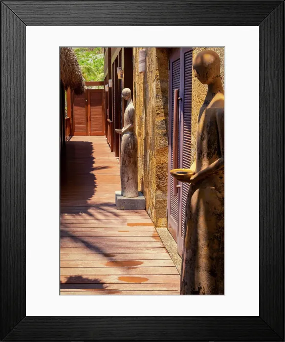 Framed Print : Hallway with human like sculptures Framed Print : Hallway with human like sculptures