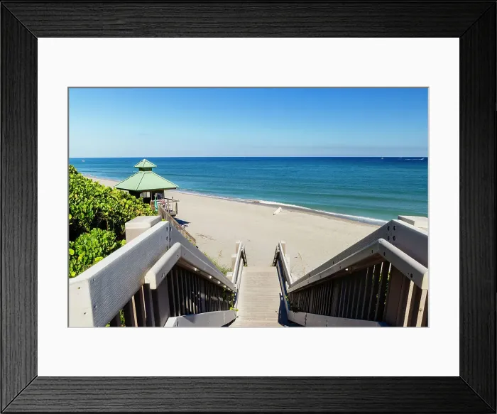 Framed Print : Florida, South Florida, Boca Raton, Red Reef Park, staircase to the beach Framed Print : Florida, South Florida, Boca Raton, Red Reef Park, staircase to the beach