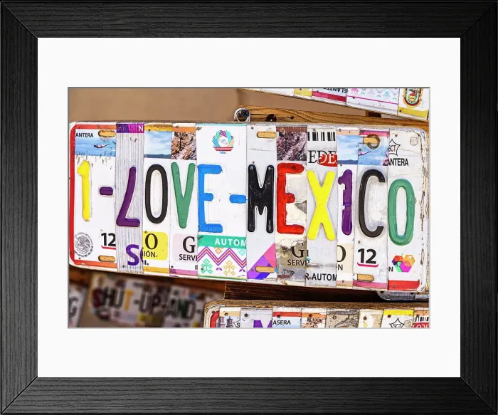 Framed Print : Mexico, Baja California Sur, Arts & Crafts made of license plates Framed Print : Mexico, Baja California Sur, Arts & Crafts made of license plates