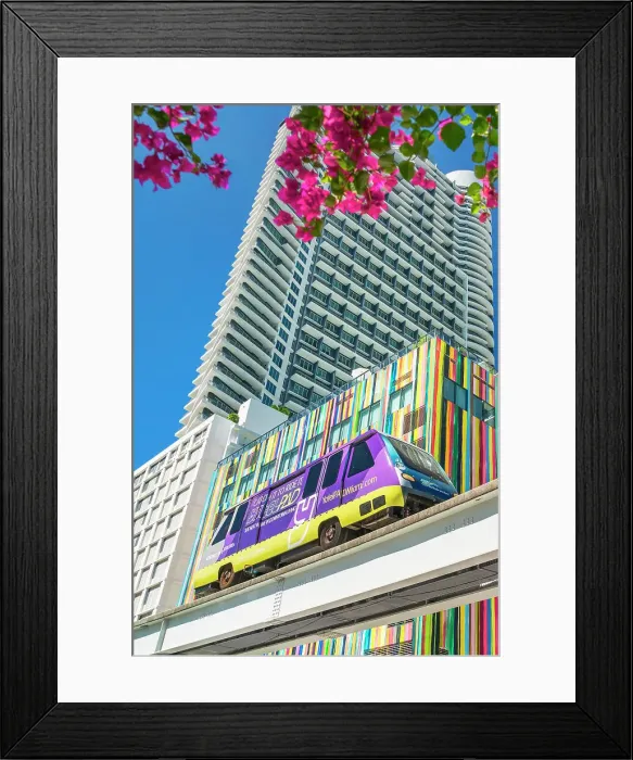 Framed Print : Florida, South Florida, Downtown Miami, Brickell, Metrorail