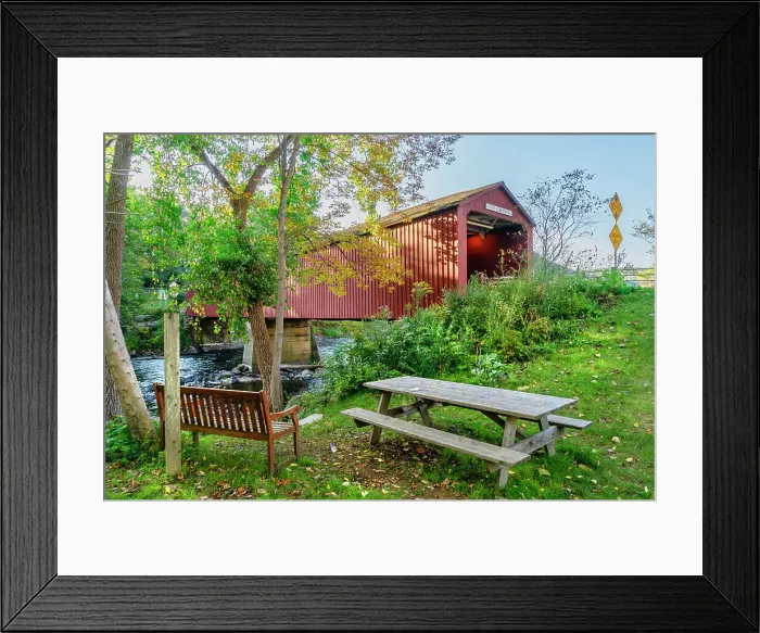 Framed Print : New England, Connecticut, Cornwall, West Cornwall Covered Bridge over Housatonic River Framed Print : New England, Connecticut, Cornwall, West Cornwall Covered Bridge over Housatonic River