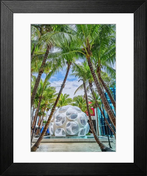 Framed Print : Florida, Miami, Miami Design District, Fly's Eye Dome by Buckminster Fuller Framed Print : Florida, Miami, Miami Design District, Fly's Eye Dome by Buckminster Fuller