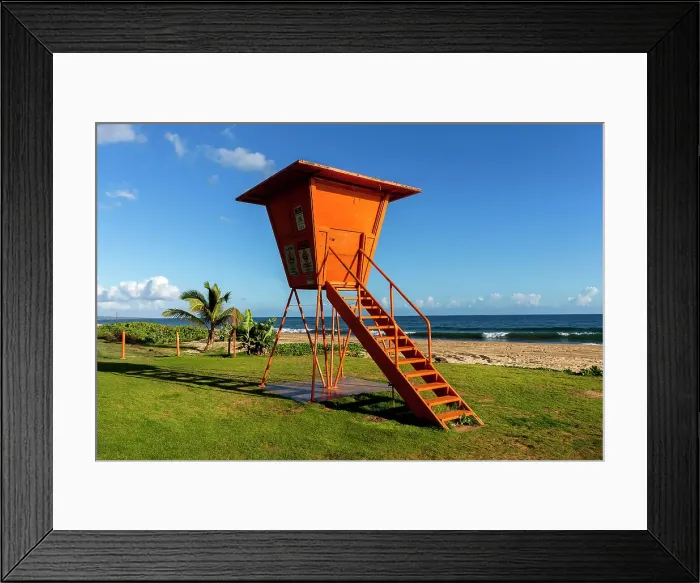 Framed Print : Hawaii, Kauai, Kekaha Beach Park, Lifeguard tower Framed Print : Hawaii, Kauai, Kekaha Beach Park, Lifeguard tower