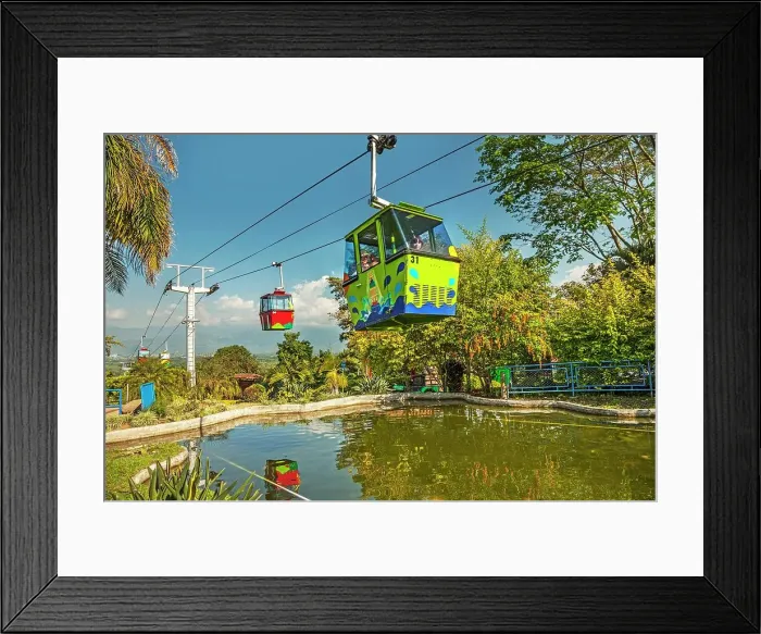 Framed Print : Colombia, Montenegro, Cable Car at Coffee Park