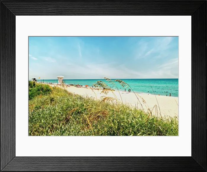 Framed Print : Florida, Palm Beach, beach scene with lifeguard tower Framed Print : Florida, Palm Beach, beach scene with lifeguard tower