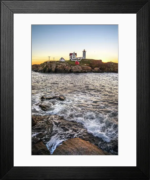 Framed Print : Maine, York, Cape Neddick, Nubble Lighthouse from Sohier Park Framed Print : Maine, York, Cape Neddick, Nubble Lighthouse from Sohier Park