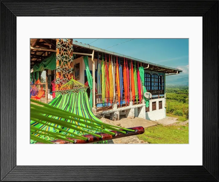 Framed Print : Colombia, Quindio, Hammocks Displayed at Souvenirs Shop near Montenegro Framed Print : Colombia, Quindio, Hammocks Displayed at Souvenirs Shop near Montenegro