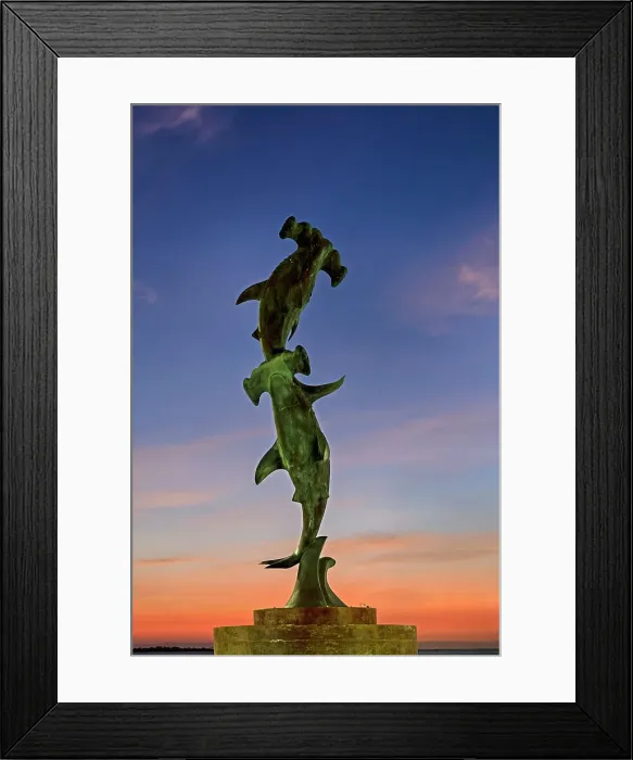 Framed Print : Mexico, La Paz, Malecon, Tiburones martillo, Salvador Rocha Framed Print : Mexico, La Paz, Malecon, Tiburones martillo, Salvador Rocha
