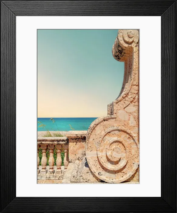 Framed Print : Florida, Palm Beach, detail of clock tower
