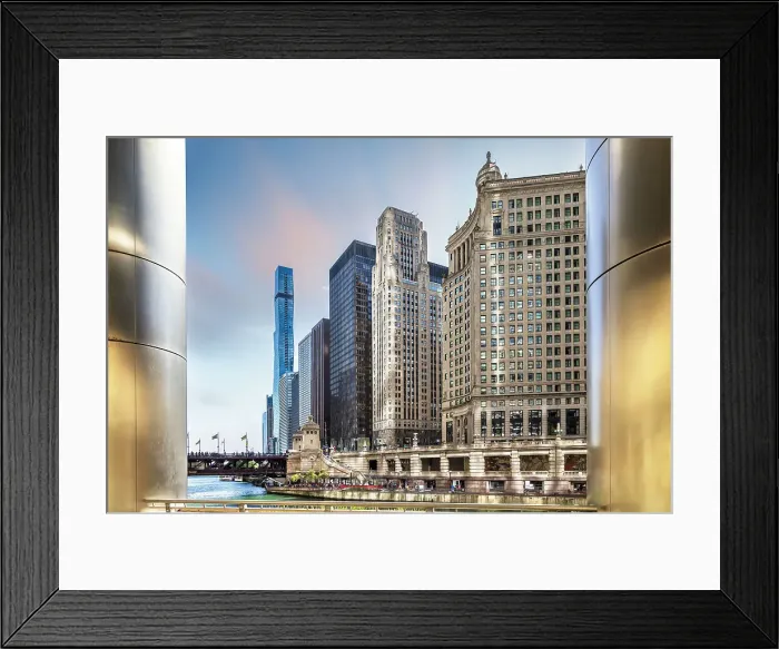 Framed Print : Illinois, Chicago, River Walk Scene Framed Print : Illinois, Chicago, River Walk Scene