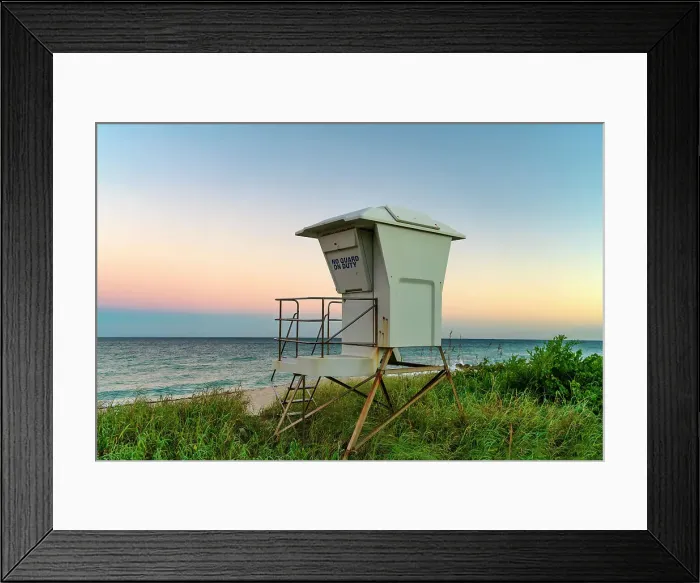 Framed Print : Florida, Palm Beach, Lifeguard station on the Beach along South Ocean Boulevard Framed Print : Florida, Palm Beach, Lifeguard station on the Beach along South Ocean Boulevard
