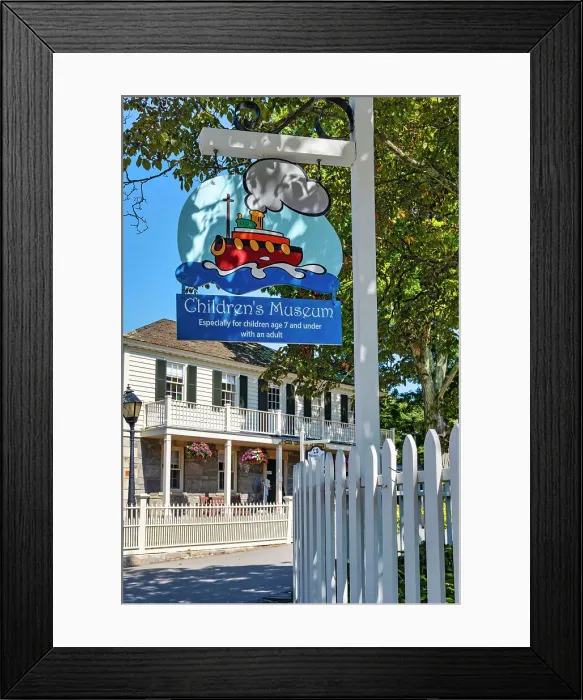 Framed Print : US, Connecticut, Mystic Seaport Museum, Children's Museum Sign Framed Print : US, Connecticut, Mystic Seaport Museum, Children's Museum Sign