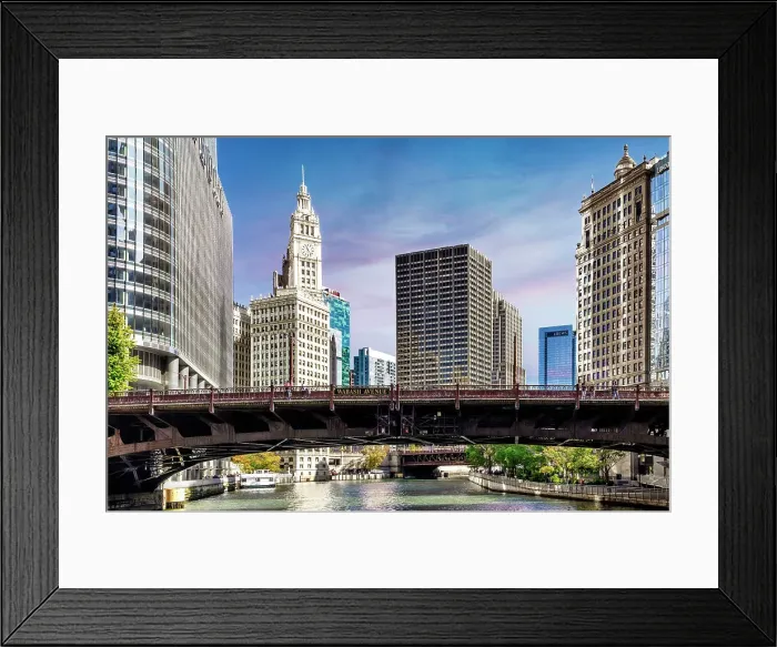 Framed Print : Illinois, Chicago, River Boat, view of Wabash Avenue Bridge Framed Print : Illinois, Chicago, River Boat, view of Wabash Avenue Bridge