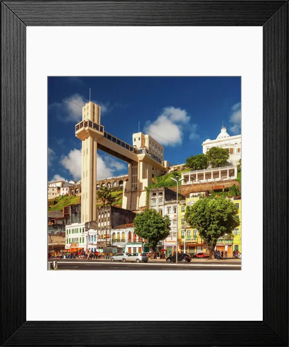 Framed Print : Brazil, Bahia, Salvador city, Lacerda elevator and upper town & lower town scene Framed Print : Brazil, Bahia, Salvador city, Lacerda elevator and upper town & lower town scene
