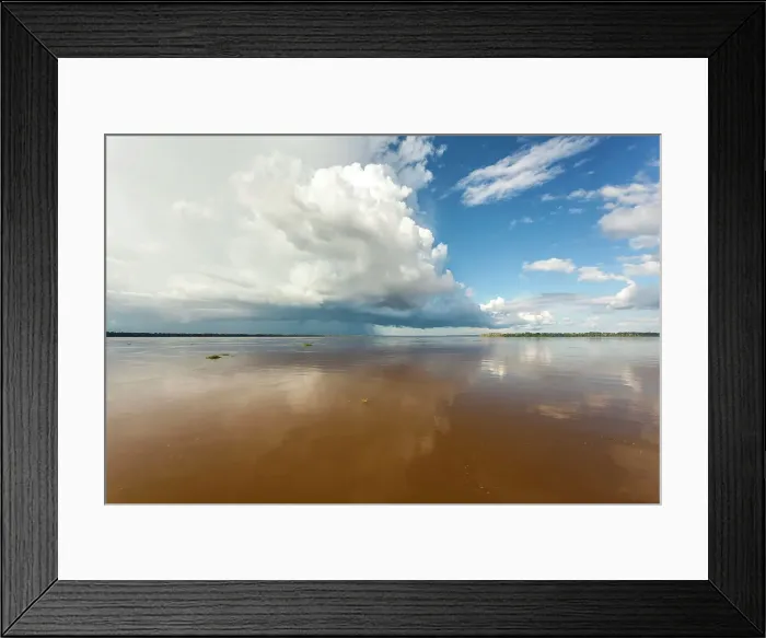 Framed Print : Brazil, cloud over Amazon river