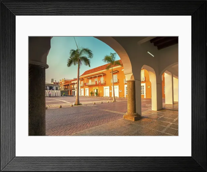 Framed Print : Colombia, Cartagena, Old City, Plaza de la Aduana, UNESCO World Heritage Site, Walled Colonial City Framed Print : Colombia, Cartagena, Old City, Plaza de la Aduana, UNESCO World Heritage Site, Walled Colonial City