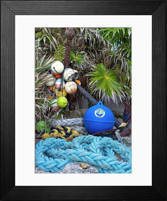 Framed Print : Still life of buoys and rope Framed Print : Still life of buoys and rope
