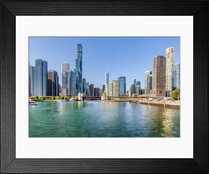 Framed Print : Illinois, Chicago, City view from Chicago Harbor Framed Print : Illinois, Chicago, City view from Chicago Harbor