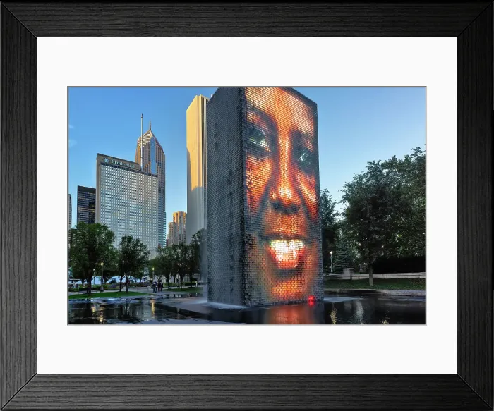 Framed Print : Illinois, Chicago, Millenium Park, Crown Fountain