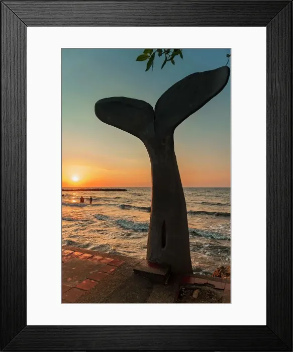 Framed Print : Colombia, Sucre, Tolu, whale tail sculpture Framed Print : Colombia, Sucre, Tolu, whale tail sculpture