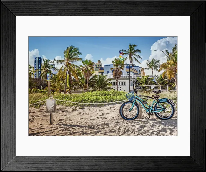 Framed Print : Florida, Miami Beach, South Beach, bicycles Framed Print : Florida, Miami Beach, South Beach, bicycles