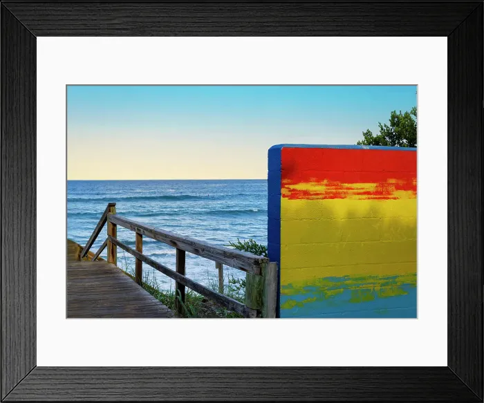 Framed Print : Florida, Lantana, Beach with colorful wall Framed Print : Florida, Lantana, Beach with colorful wall