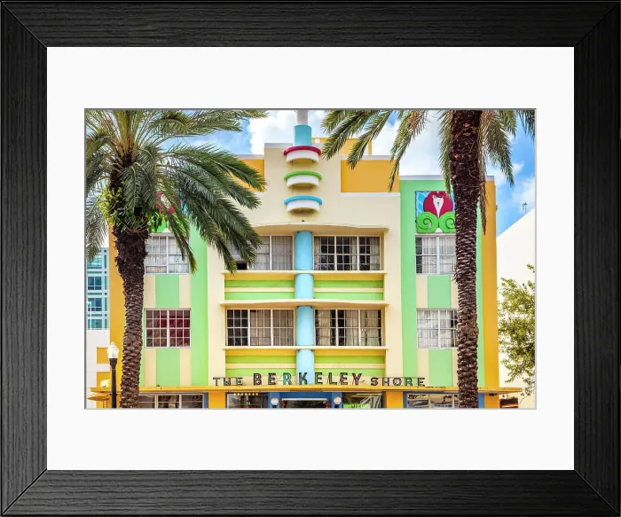 Framed Print : Florida, Miami, Miami Beach, South Beach, Art Deco District, The Berkely Shore Hotel on Collins Avenue Framed Print : Florida, Miami, Miami Beach, South Beach, Art Deco District, The Berkely Shore Hotel on Collins Avenue