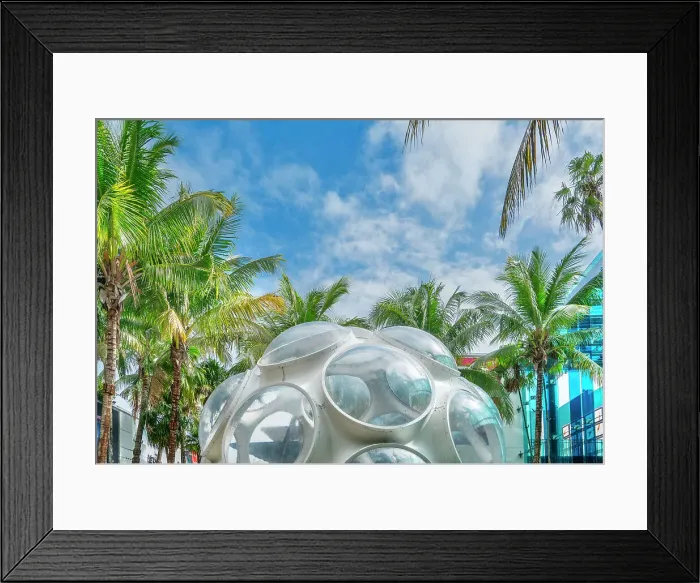 Framed Print : Florida, Miami, Miami Design District, Fly's Eye Dome by Buckminster Fuller Framed Print : Florida, Miami, Miami Design District, Fly's Eye Dome by Buckminster Fuller