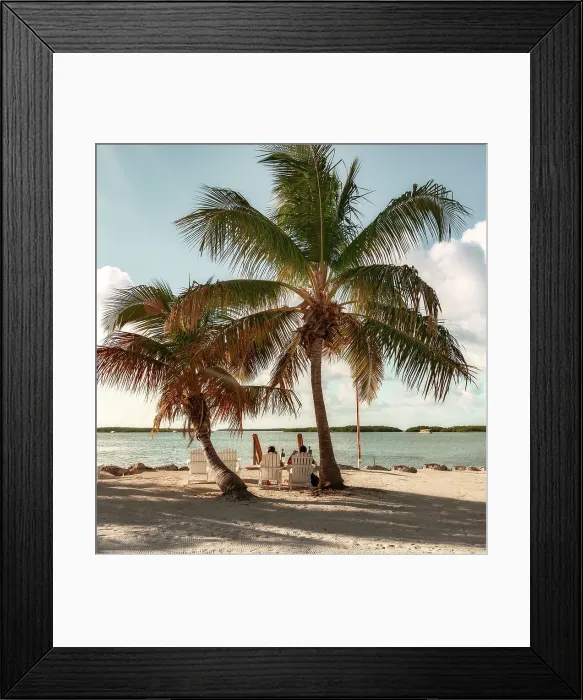 Framed Print : Florida, Islamorada, couple relaxing by the beach Framed Print : Florida, Islamorada, couple relaxing by the beach