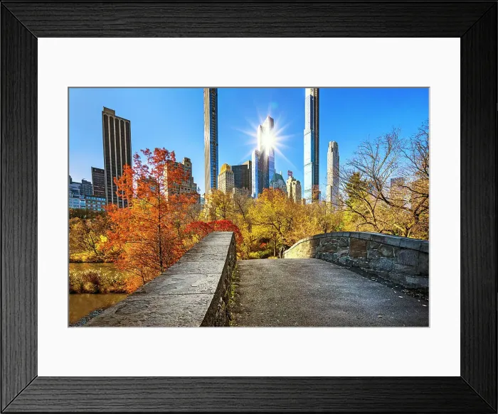 Framed Print : New York City, View Of Billionaire's Row from Gapstow Bridge Central Park Framed Print : New York City, View Of Billionaire's Row from Gapstow Bridge Central Park