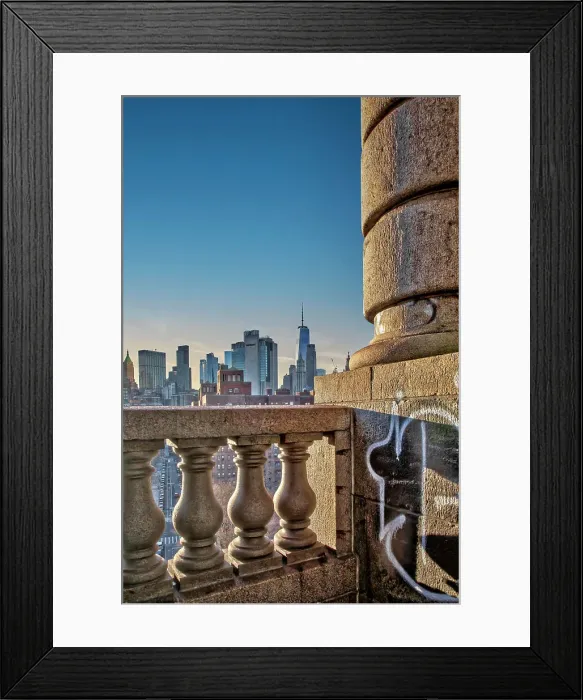 Framed Print : New York City, View of Lower Manhattan from Manhattan Bridge Framed Print : New York City, View of Lower Manhattan from Manhattan Bridge