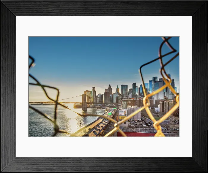 Framed Print : New York City, Lower Manhattan, Lower East Side skyline viewed from Manhattan Bridge Framed Print : New York City, Lower Manhattan, Lower East Side skyline viewed from Manhattan Bridge