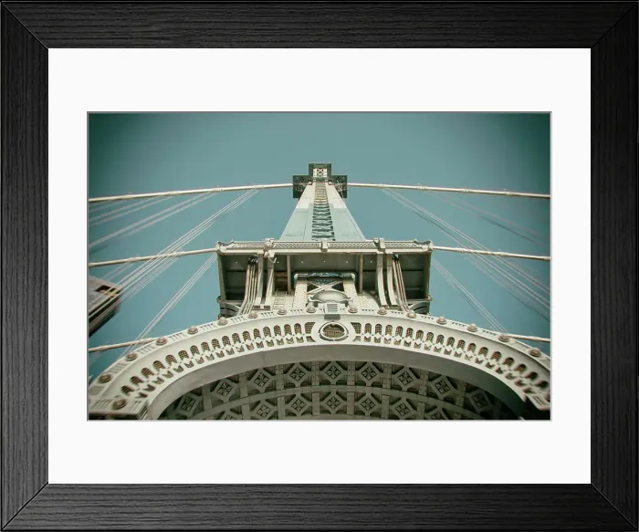 Framed Print : New York City, View of Manhattan Bridge tower Framed Print : New York City, View of Manhattan Bridge tower