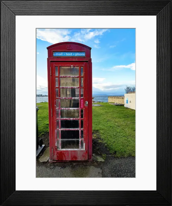 Framed Print : Scotland, Portmahomack, Highland, red phone booth Framed Print : Scotland, Portmahomack, Highland, red phone booth