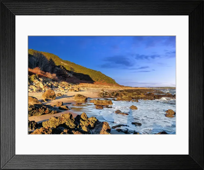 Framed Print : UK, Scotland, Balintore, Rocky beach landscape Framed Print : UK, Scotland, Balintore, Rocky beach landscape