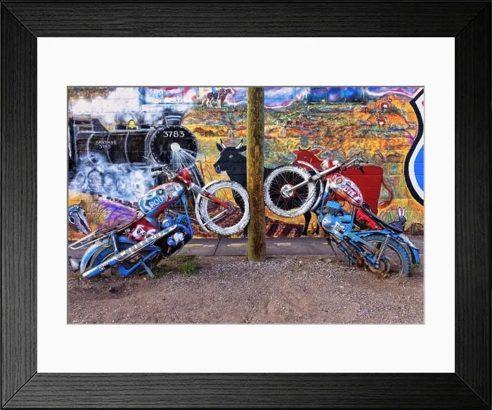 Framed Print : Arizona, Seligman, Route 66, motorcycles Framed Print : Arizona, Seligman, Route 66, motorcycles