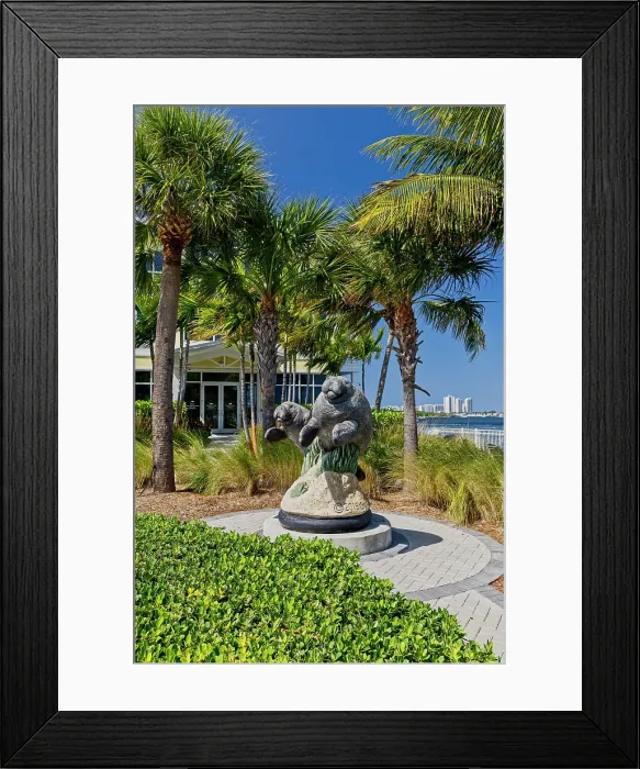 Framed Print : Florida, West Palm Beach, Manatee lagoon, statue of Manatees Framed Print : Florida, West Palm Beach, Manatee lagoon, statue of Manatees