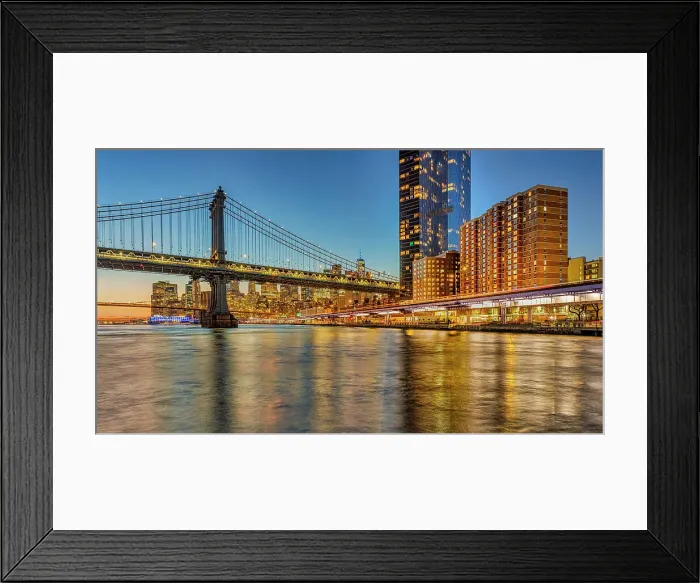 Framed Print : NYC, Manhattan, View from Pier 35, East River Waterfront Esplanade Framed Print : NYC, Manhattan, View from Pier 35, East River Waterfront Esplanade