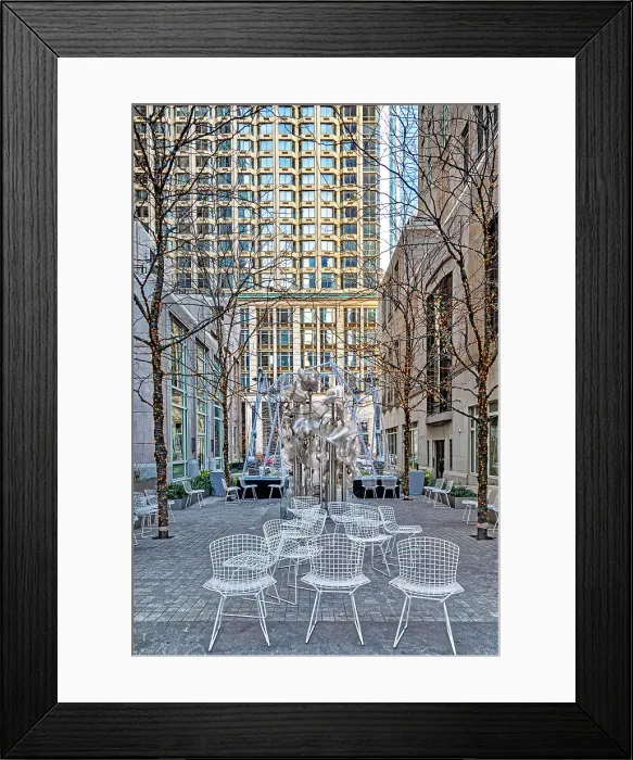 Framed Print : NYC, Manhattan, Four Seasons downtown, public plaza Framed Print : NYC, Manhattan, Four Seasons downtown, public plaza