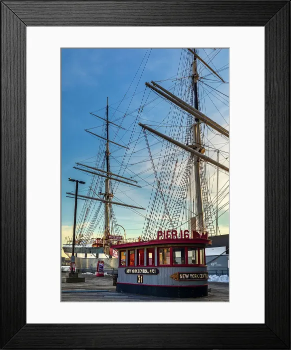 Framed Print : NYC, Manhattan, South Street Seaport, Pier 16 & Tall ship Wavertree Framed Print : NYC, Manhattan, South Street Seaport, Pier 16 & Tall ship Wavertree