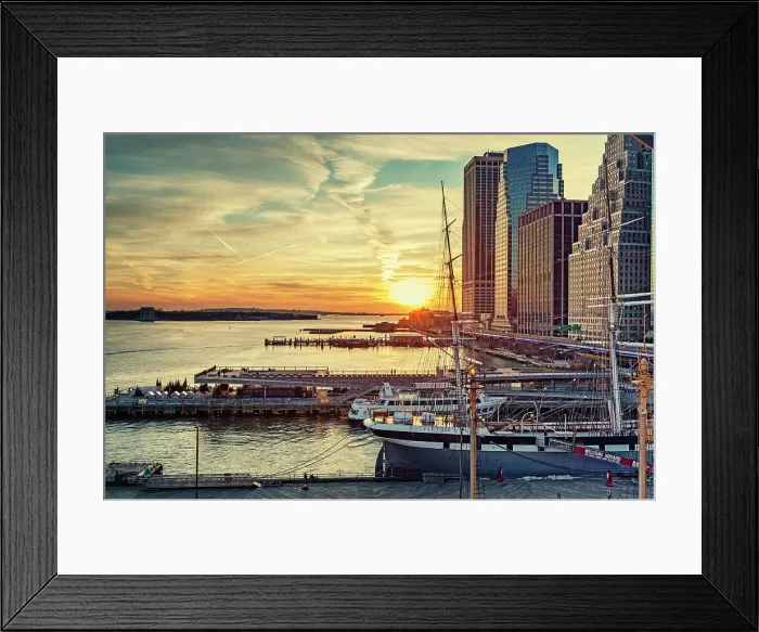 Framed Print : NYC, Manhattan, Seaport with Tall Ship Wavertree Framed Print : NYC, Manhattan, Seaport with Tall Ship Wavertree