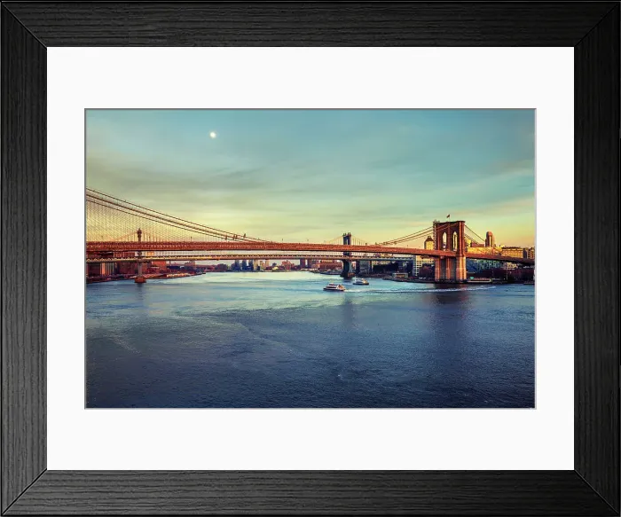 Framed Print : NYC, Manhattan, East River and Brooklyn Bridge Framed Print : NYC, Manhattan, East River and Brooklyn Bridge