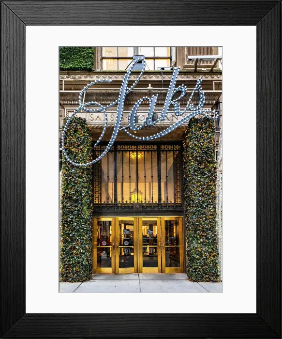 Framed Print : NYC, Manhattan, Saks Fifth Avenue decorated for Christmas Framed Print : NYC, Manhattan, Saks Fifth Avenue decorated for Christmas