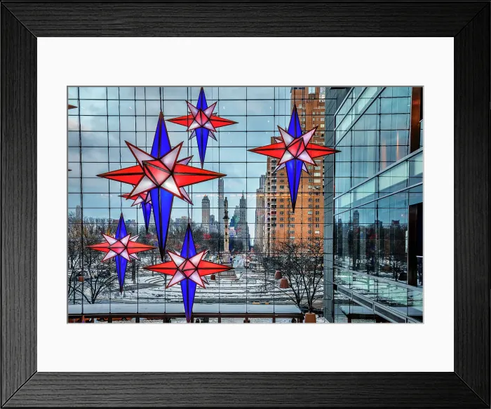 Framed Print : NYC, Manhattan, Columbus Circle, Time Warner Center, Christmas Decorations Framed Print : NYC, Manhattan, Columbus Circle, Time Warner Center, Christmas Decorations