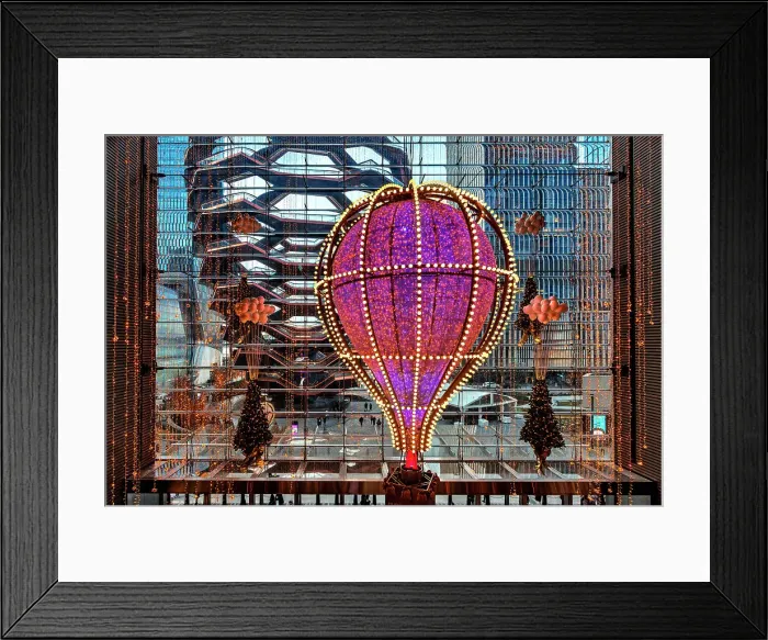 Framed Print : NYC, Manhattan, Hudson Yards, Shine Bright Christmas decorations with Hot Air Balloon, and The Vessel Framed Print : NYC, Manhattan, Hudson Yards, Shine Bright Christmas decorations with Hot Air Balloon, and The Vessel