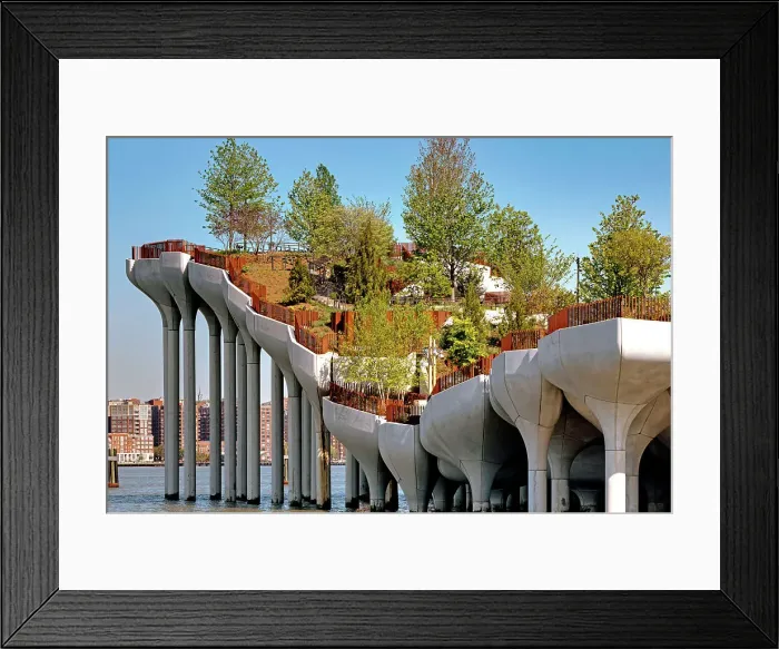 Framed Print : New York City, Manhattan, Little Island, Pier 55 at Hudson River Park Hudson River Greenway