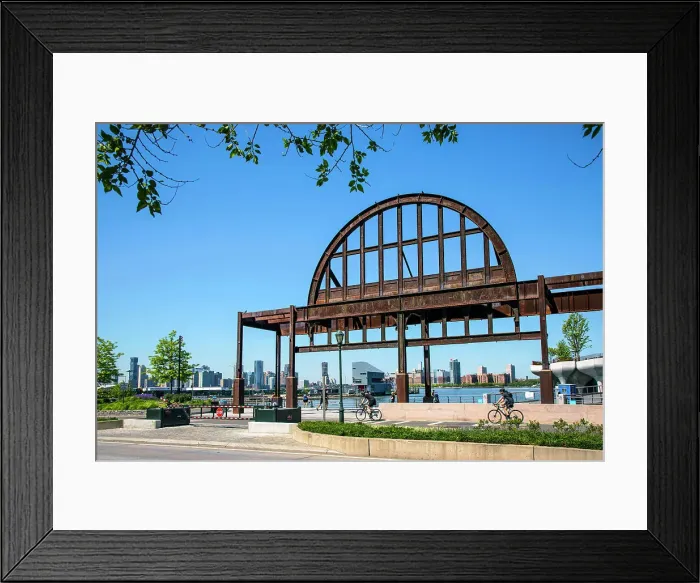 Framed Print : New York City, Manhattan, Hudson River Park, Old Cunard structure at Pier 54