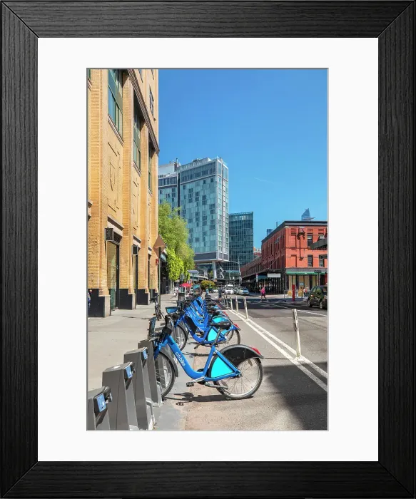 Framed Print : New York City, Manhattan, Street Scene with Standard, High Line Hotel on Washington Street Framed Print : New York City, Manhattan, Street Scene with Standard, High Line Hotel on Washington Street