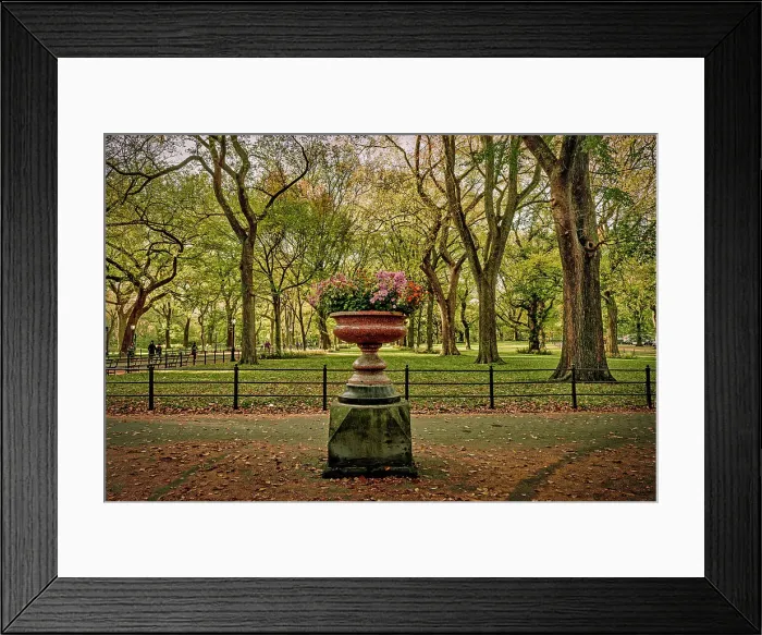 Framed Print : NY, NYC, Flower Urn at Central Park Mall