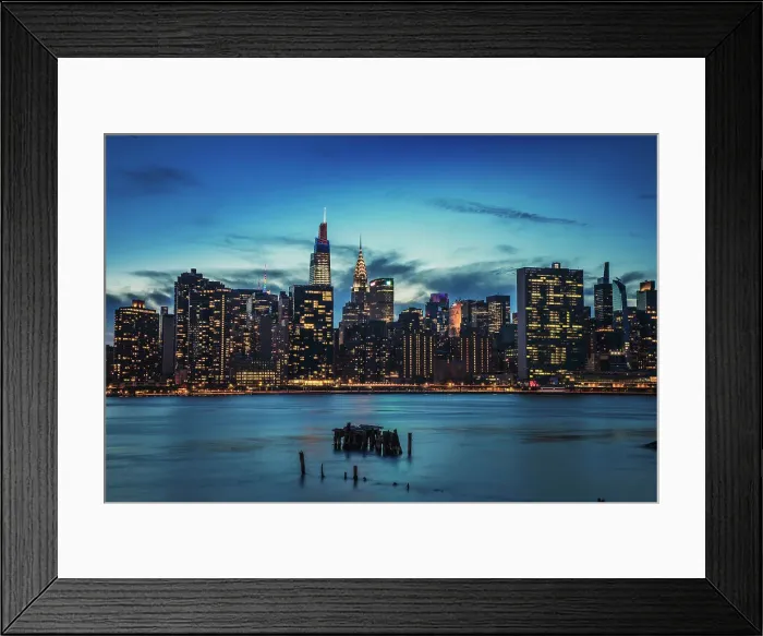 Framed Print : NY, NYC, Midtown, cityscape, viewed from Queens Framed Print : NY, NYC, Midtown, cityscape, viewed from Queens